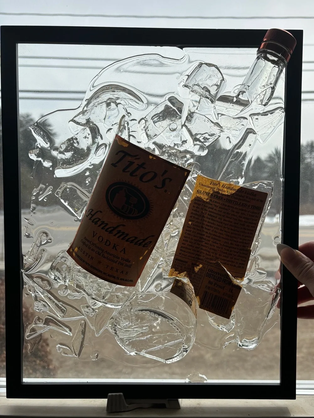 Tito's Handmade Vodka Framed Glass Art - Amber & Clear